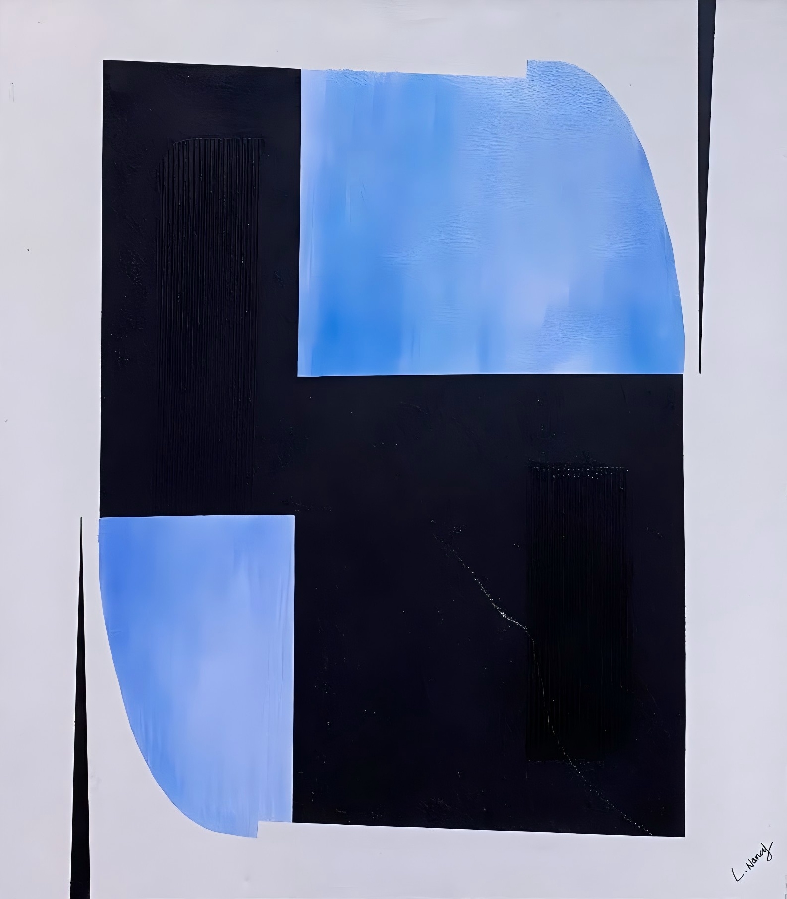 Black and Blue Abstract Painting