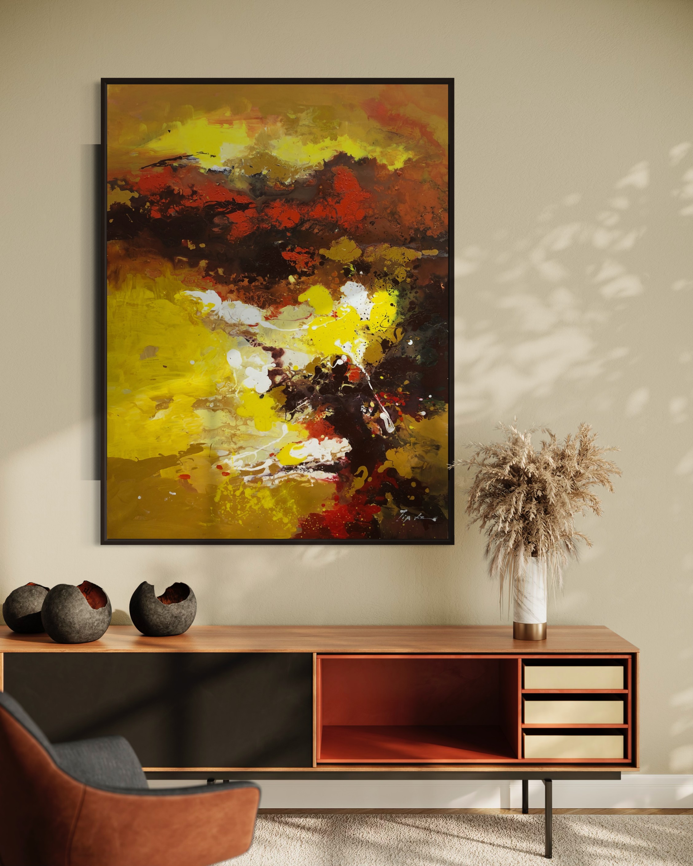 Fire Color Splash Painting