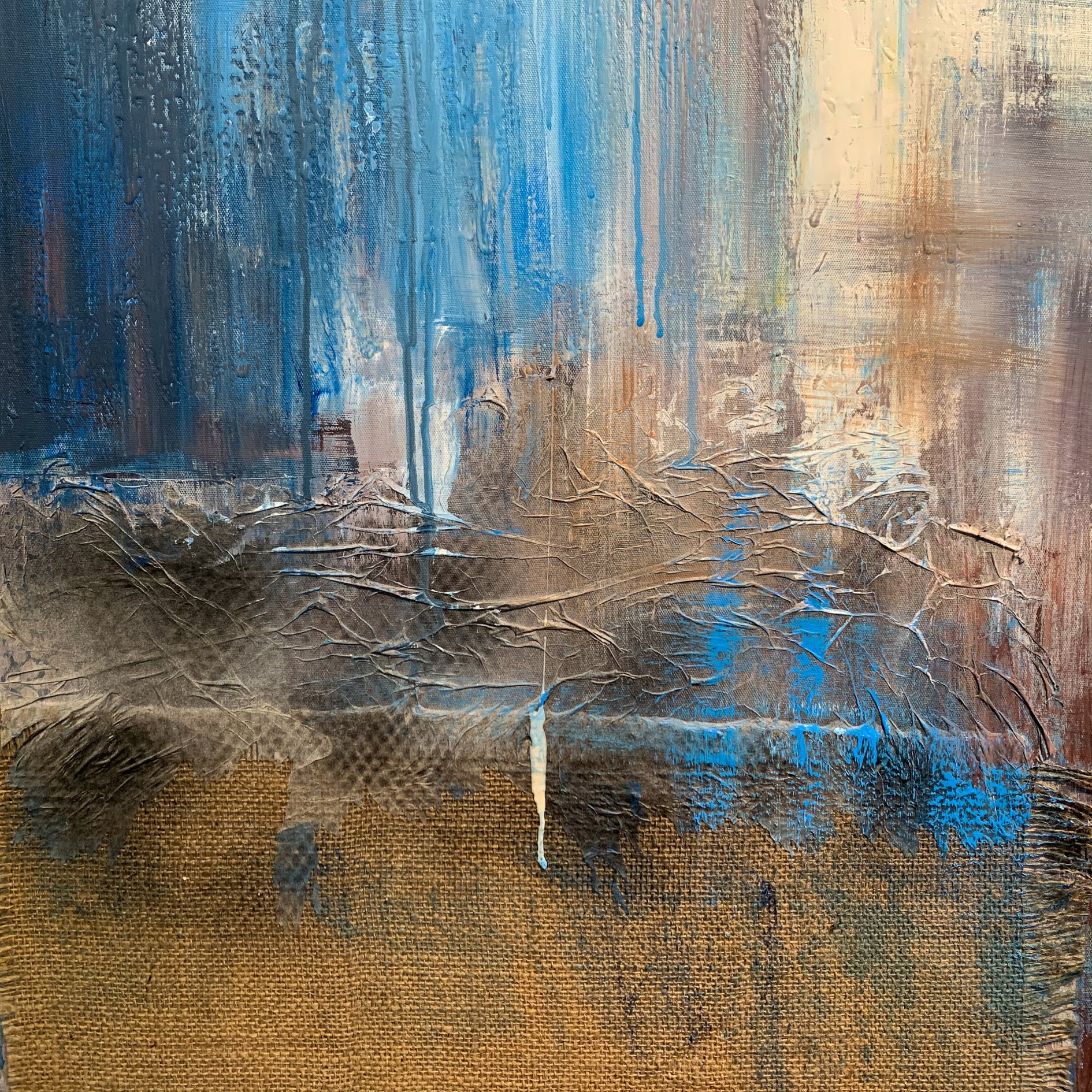 Abstract Color Block Painting: Modern Collage Art