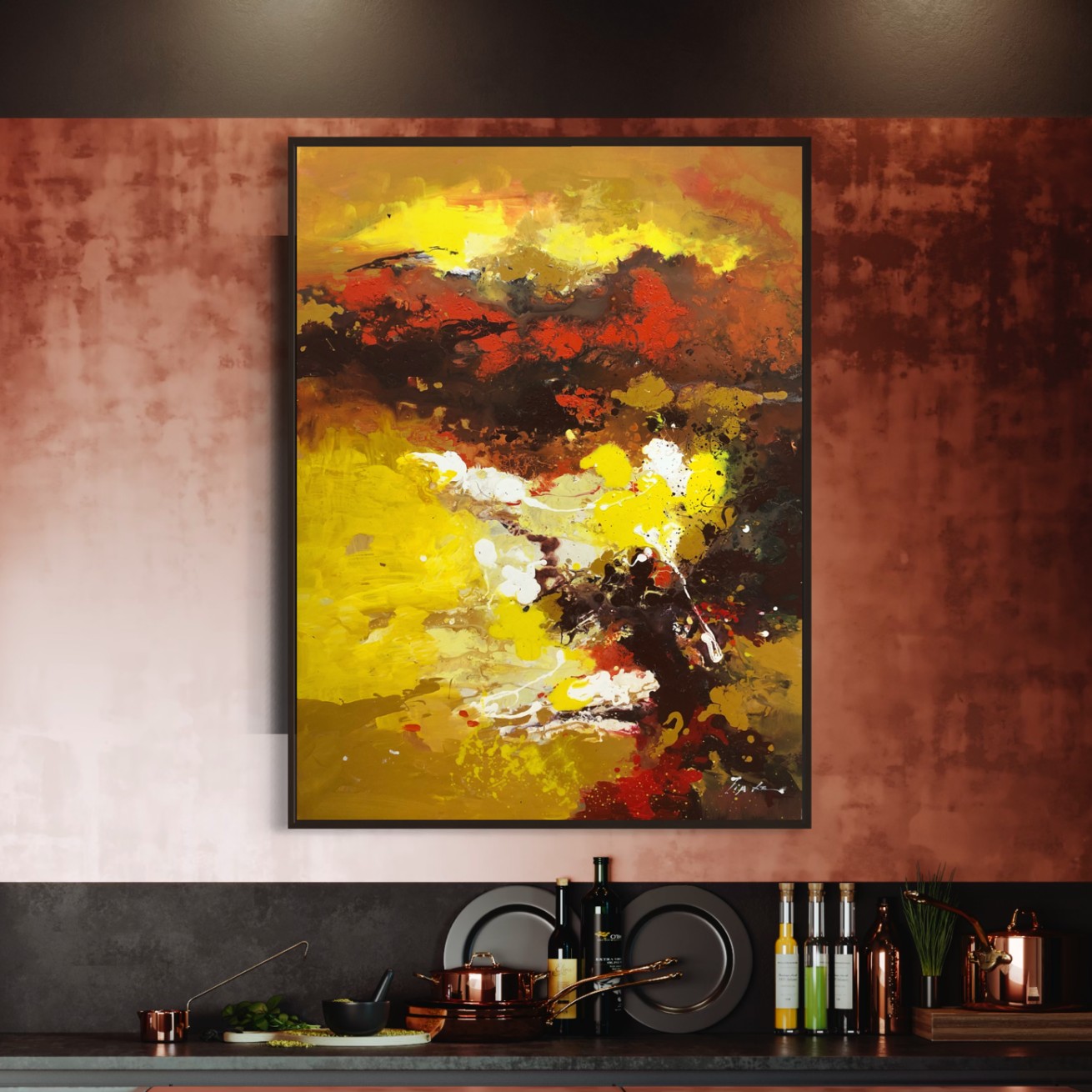 Fire Color Splash Painting