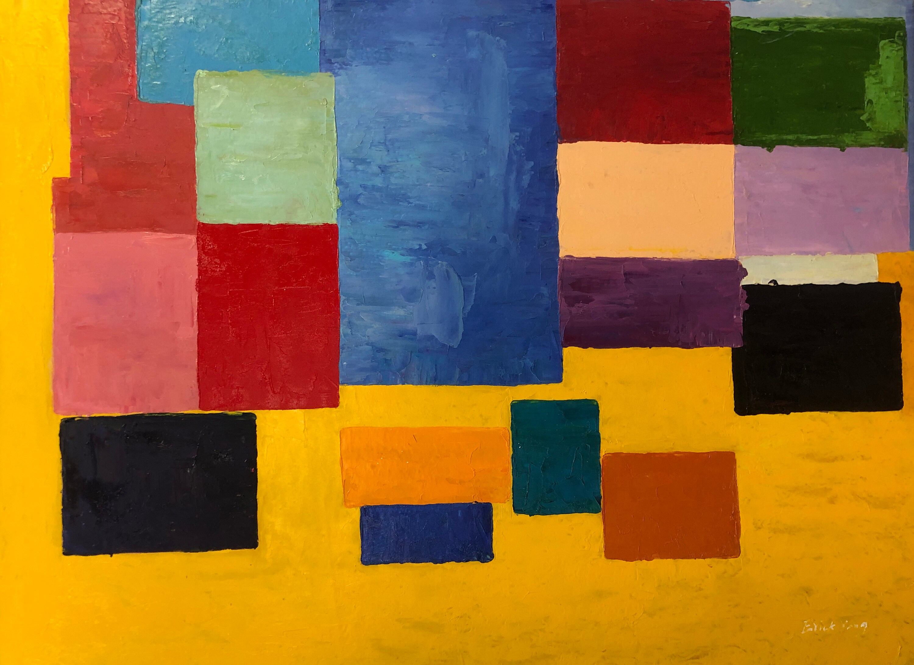 Color Cubes Abstract Painting: Vibrant Expressionism Art