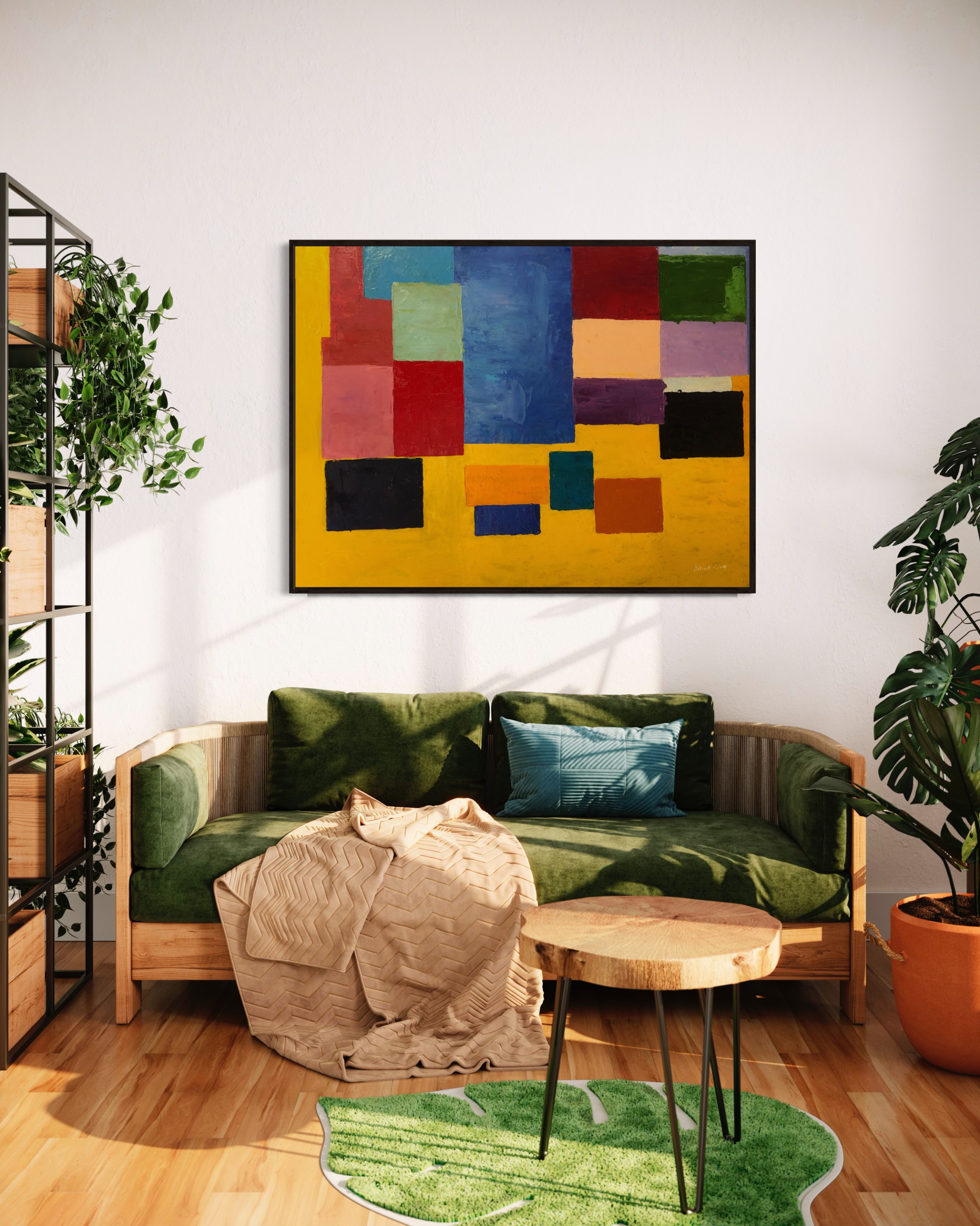 Color Cubes Abstract Painting: Vibrant Expressionism Art