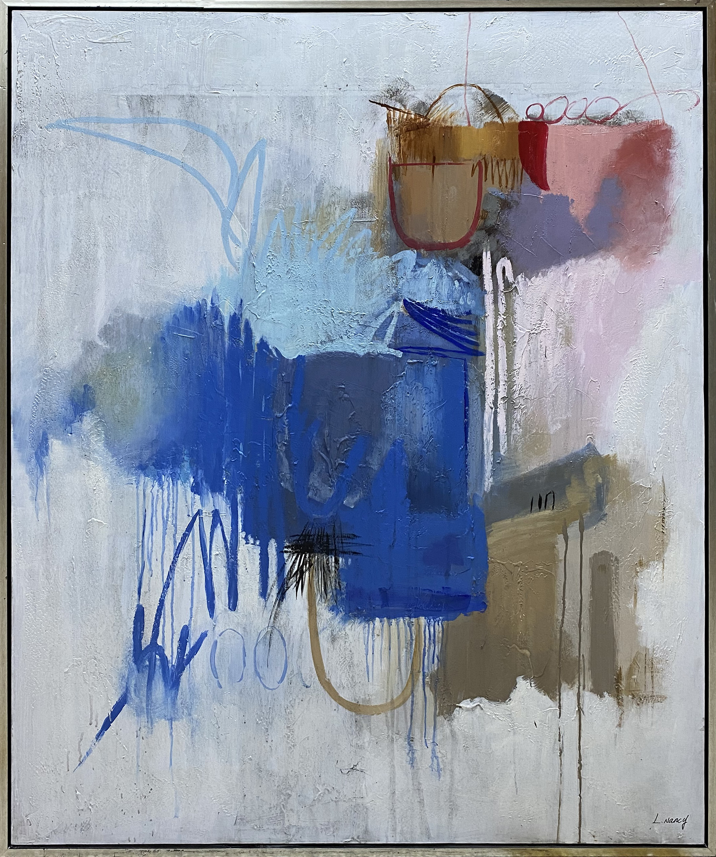 Gestural Layers with Blue Center