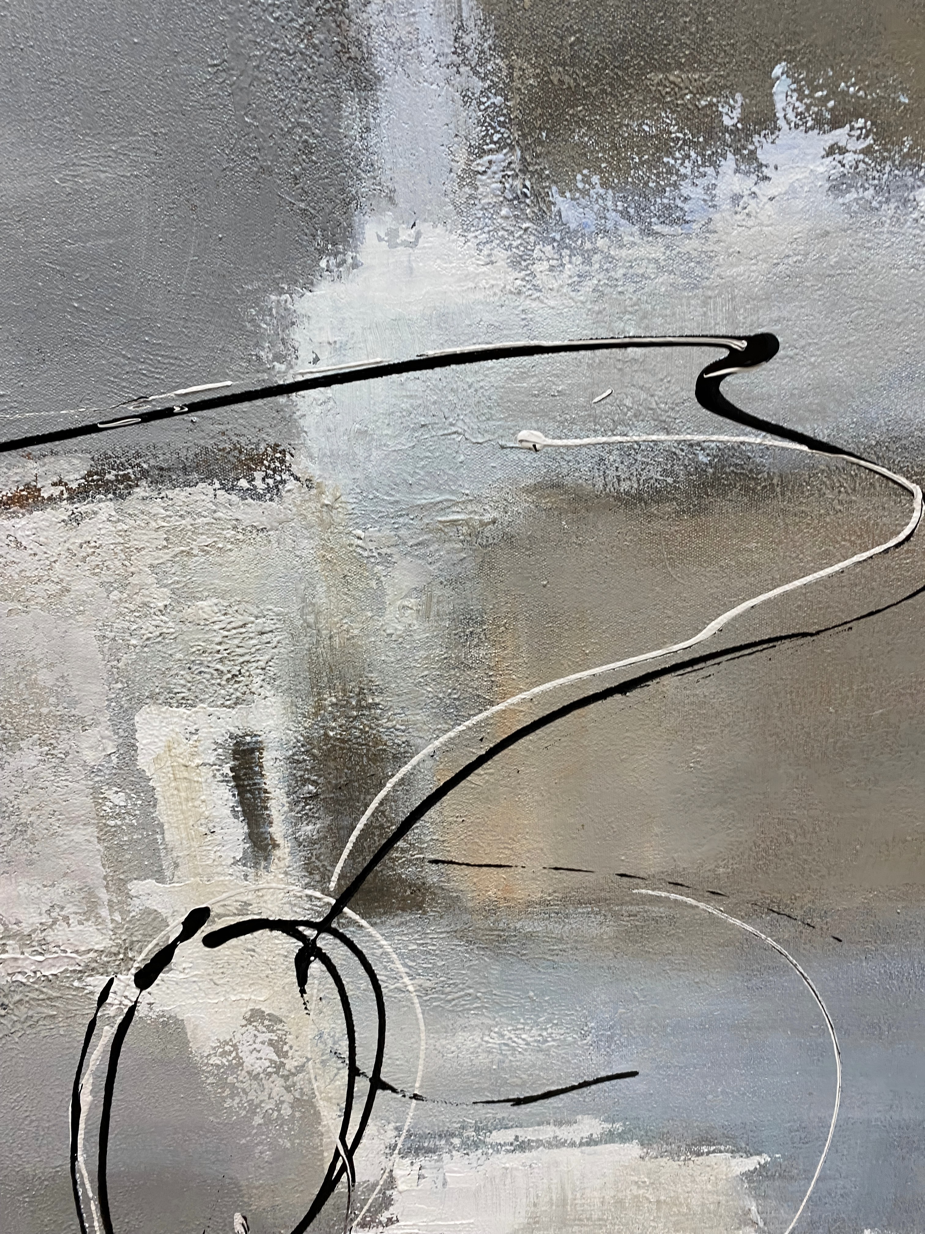 Blue-Gray Abstraction with Gesture