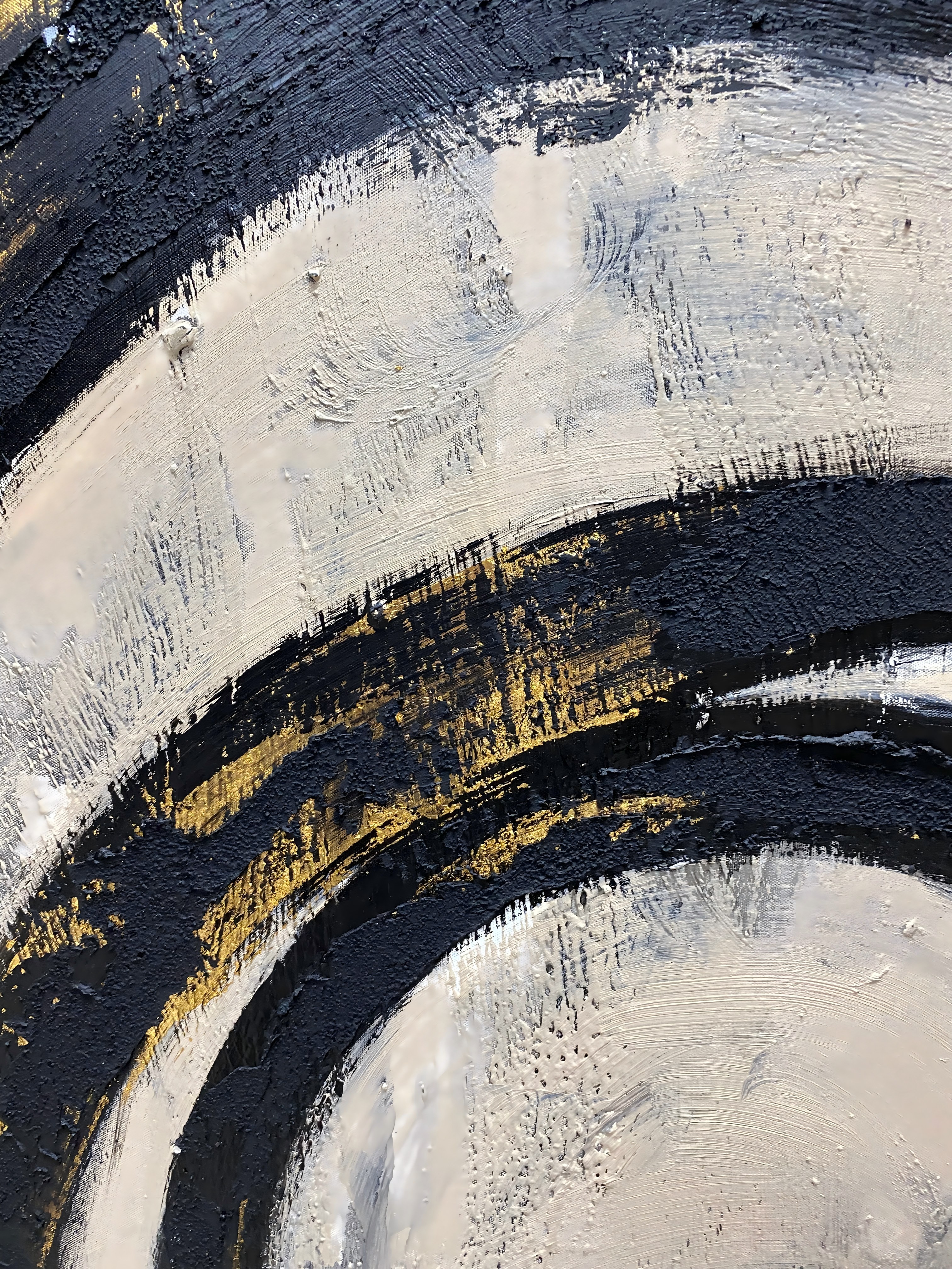 Black Circles with Gold Leaf